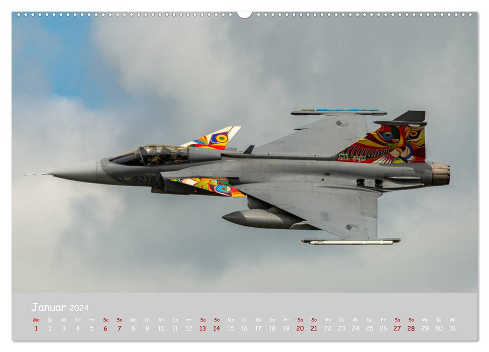 Saab Airpower (CALVENDO Premium Wall Calendar 2024) 