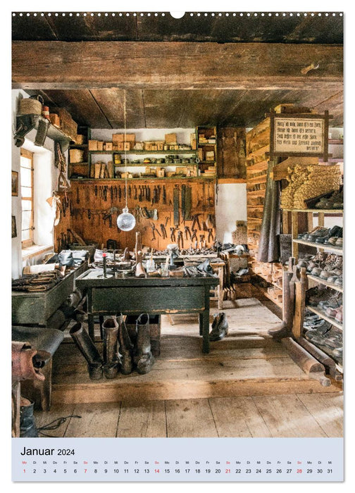 Old workshops, workbenches and hand tools (CALVENDO Premium Wall Calendar 2024) 