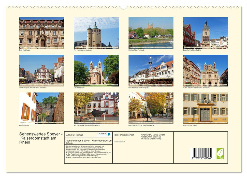 Worth seeing Speyer - imperial cathedral city on the Rhine (CALVENDO Premium Wall Calendar 2024) 