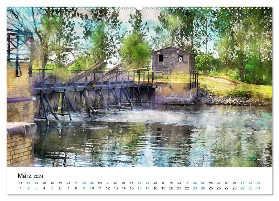 Havelland in watercolor (CALVENDO wall calendar 2024) 