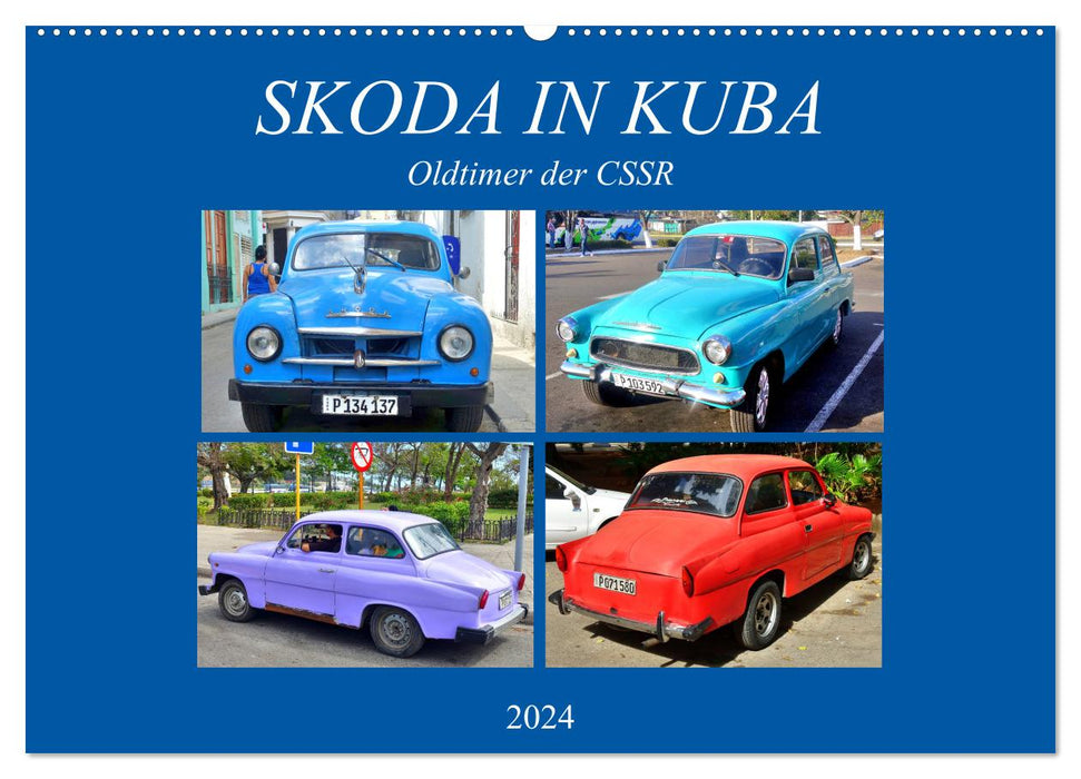SKODA IN CUBA - Vintage cars from the CSSR (CALVENDO wall calendar 2024) 
