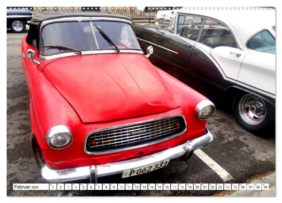 SKODA IN CUBA - Vintage cars from the CSSR (CALVENDO wall calendar 2024) 