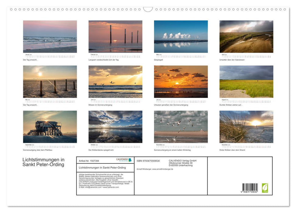 Lighting atmospheres in Sankt Peter-Ording (CALVENDO wall calendar 2024) 