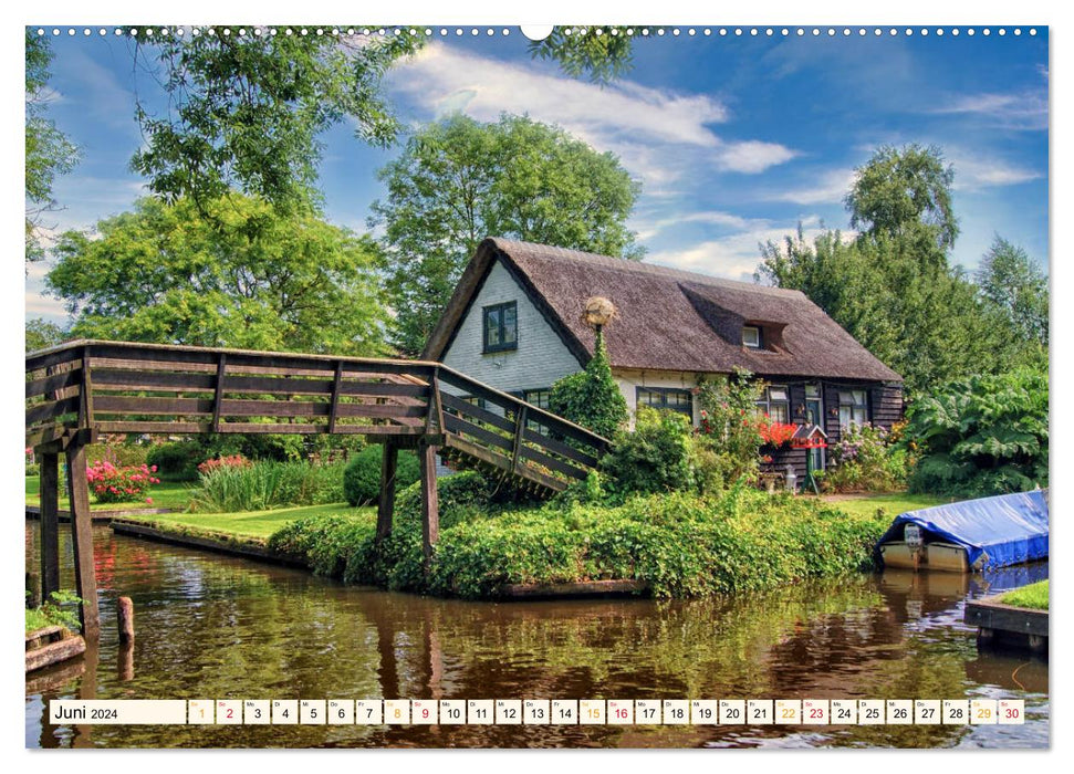 Reise durch die Niederlande - Giethoorn in der Provinz Overijssel (CALVENDO Premium Wandkalender 2024)