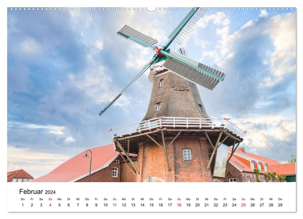 Ostfriesische Mühlenlandschaft (CALVENDO Wandkalender 2024)