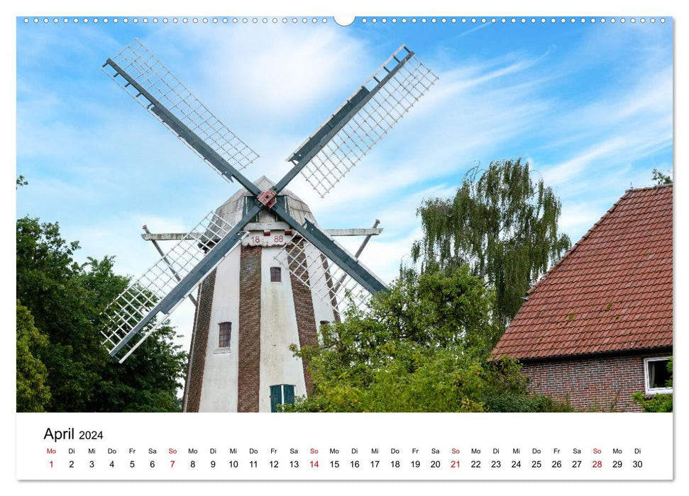 Ostfriesische Mühlenlandschaft (CALVENDO Wandkalender 2024)
