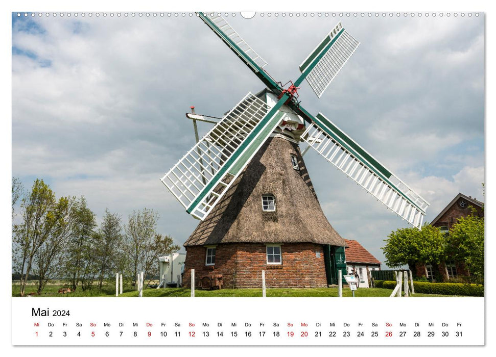 Ostfriesische Mühlenlandschaft (CALVENDO Wandkalender 2024)