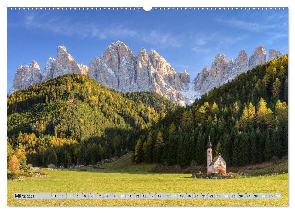 Wunderschöne Dolomiten (CALVENDO Premium Wandkalender 2024)