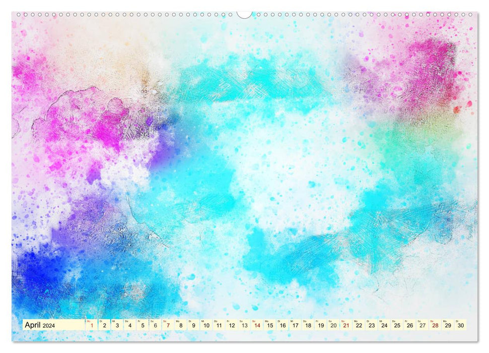 Kreativ-Kalender Aquarell. Bastelkalender zum Selbstgestalten (CALVENDO Premium Wandkalender 2024)