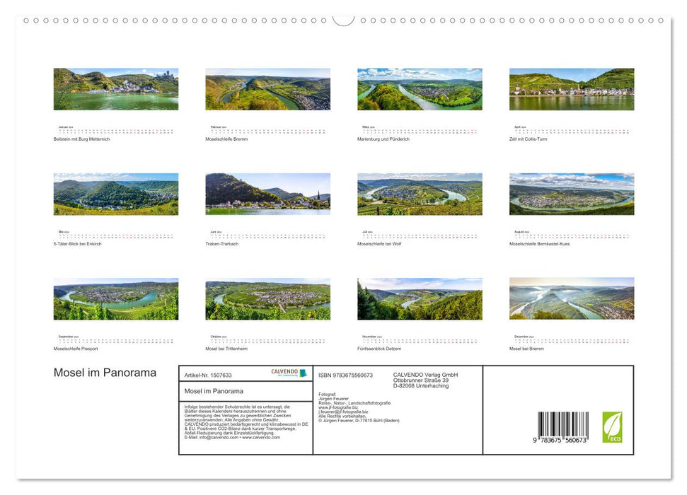 Mosel im Panorama (CALVENDO Premium Wandkalender 2024)