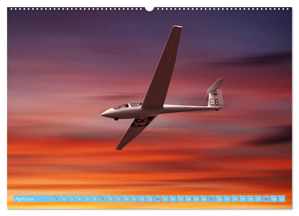 Vol à voile - Réaliser le rêve de voler (Calendrier mural CALVENDO Premium 2024) 