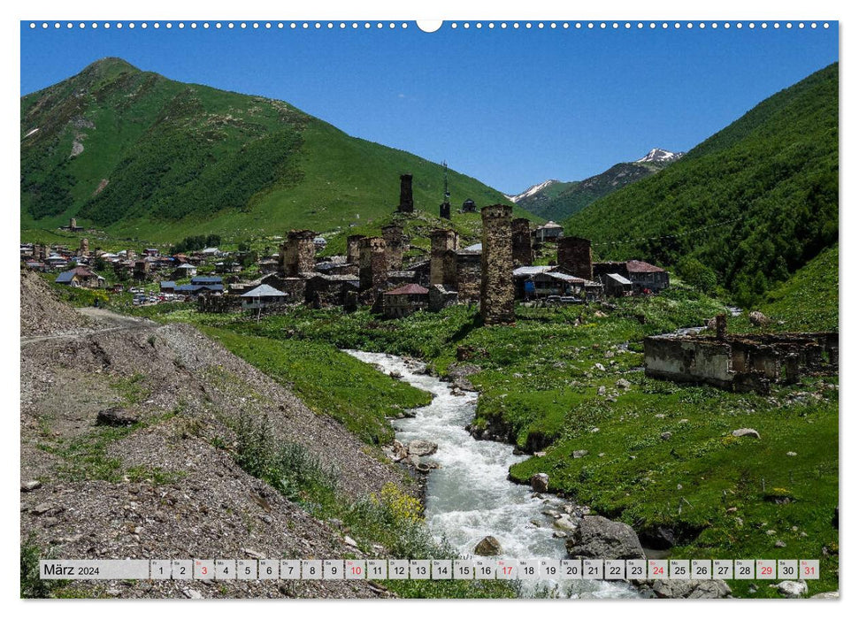 Svaneti - Montagnes de Géorgie dans le Grand Caucase (Calendrier mural CALVENDO Premium 2024) 