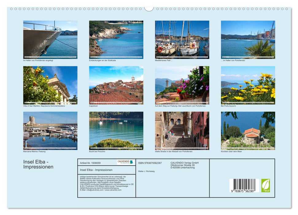 Insel Elba Impressionen (CALVENDO Premium Wandkalender 2024)