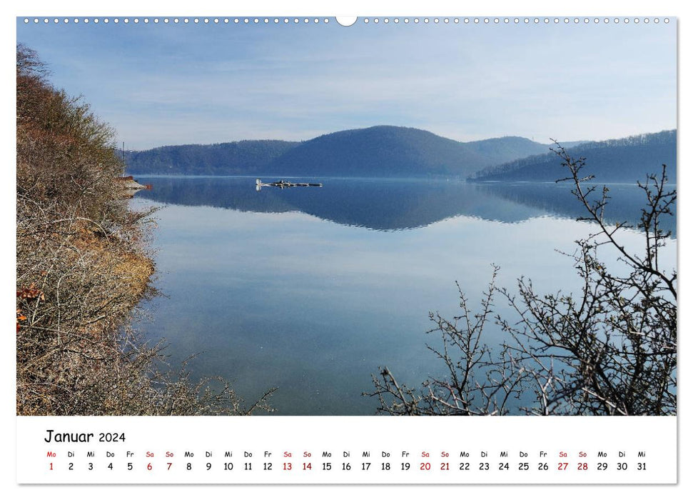 L'Edersee - Paradis en Hesse du Nord (Calvendo Premium Wall Calendar 2024) 