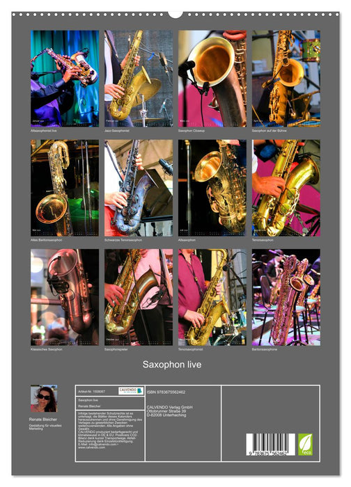 Saxophon live (CALVENDO Premium Wandkalender 2024)