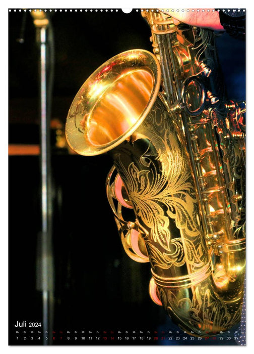 Saxophone live (Calendrier mural CALVENDO Premium 2024) 