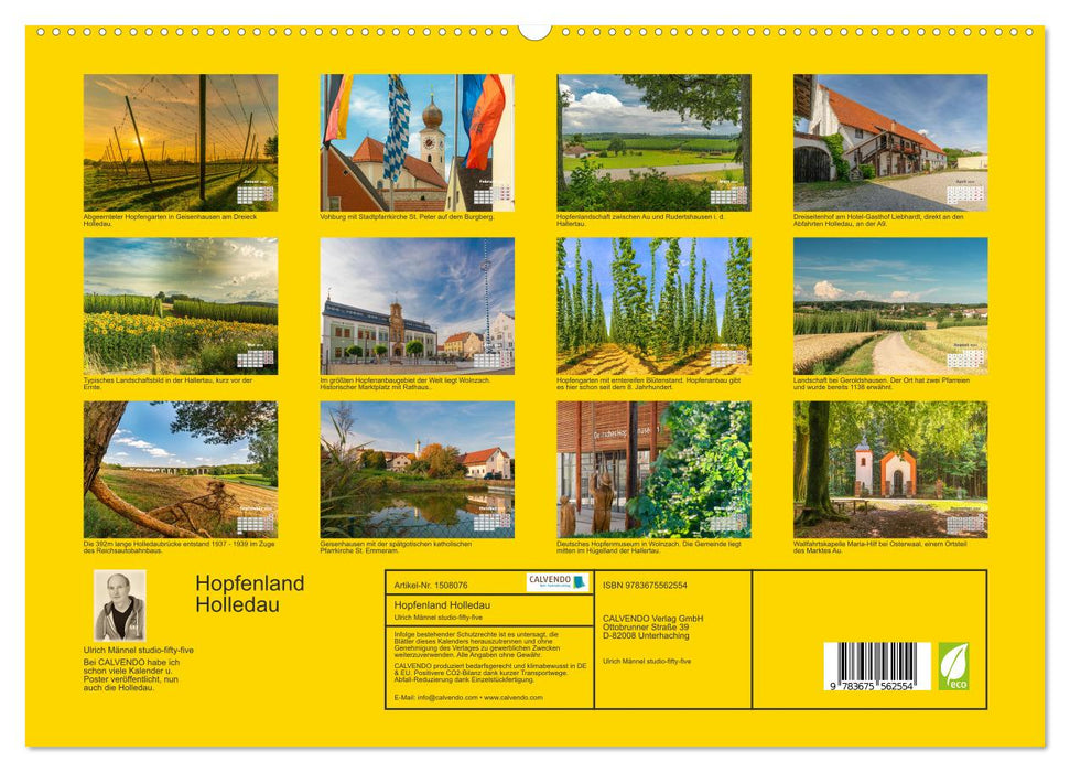 Hopfenland Holledau (Calvendo Premium Calendrier mural 2024) 