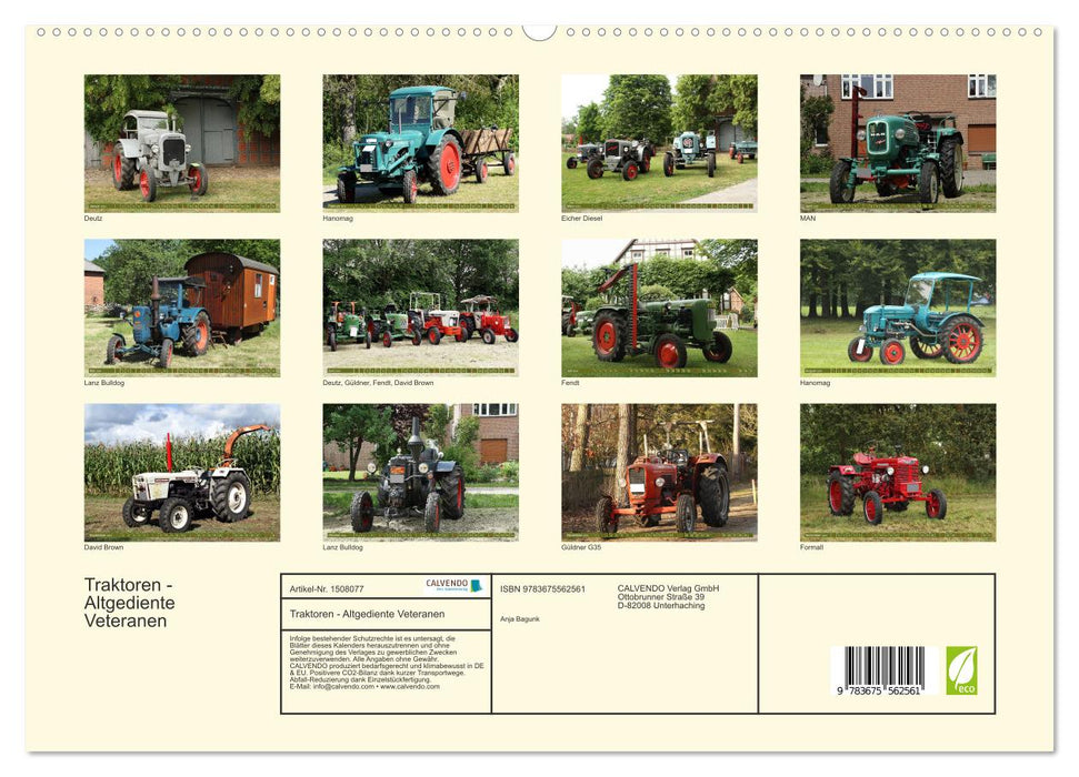 Tracteurs - Vétérans (Calvendo Premium Wall Calendar 2024) 