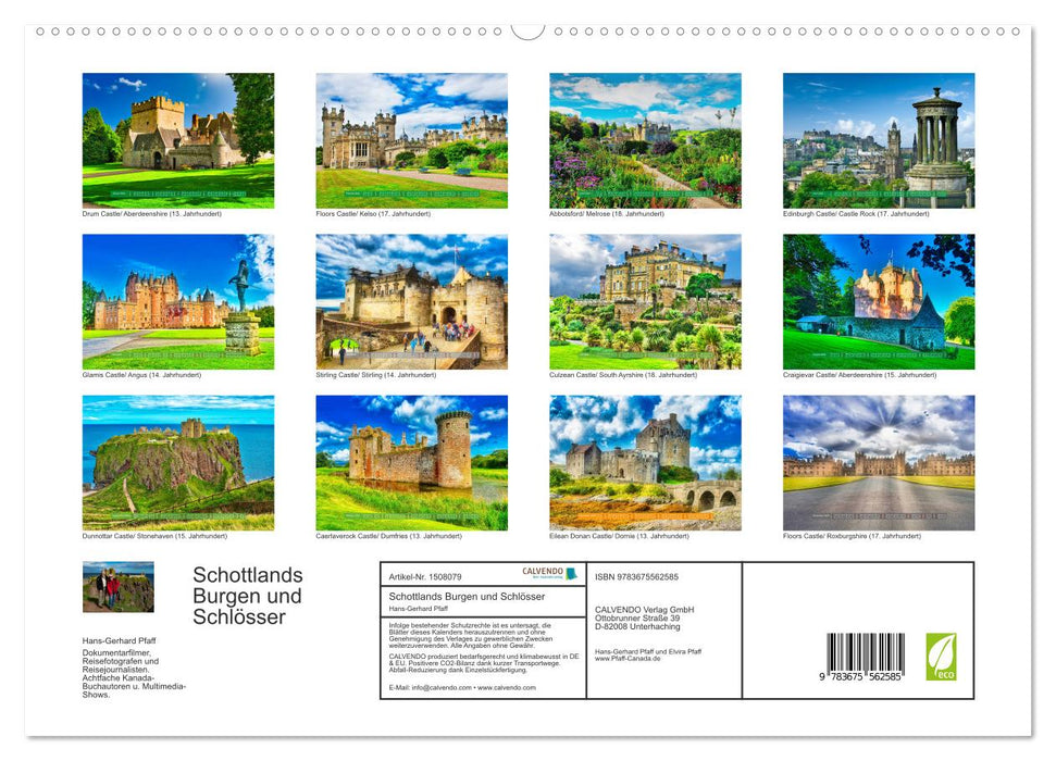 Châteaux et palais d'Écosse (Calvendo Premium Calendrier mural 2024) 