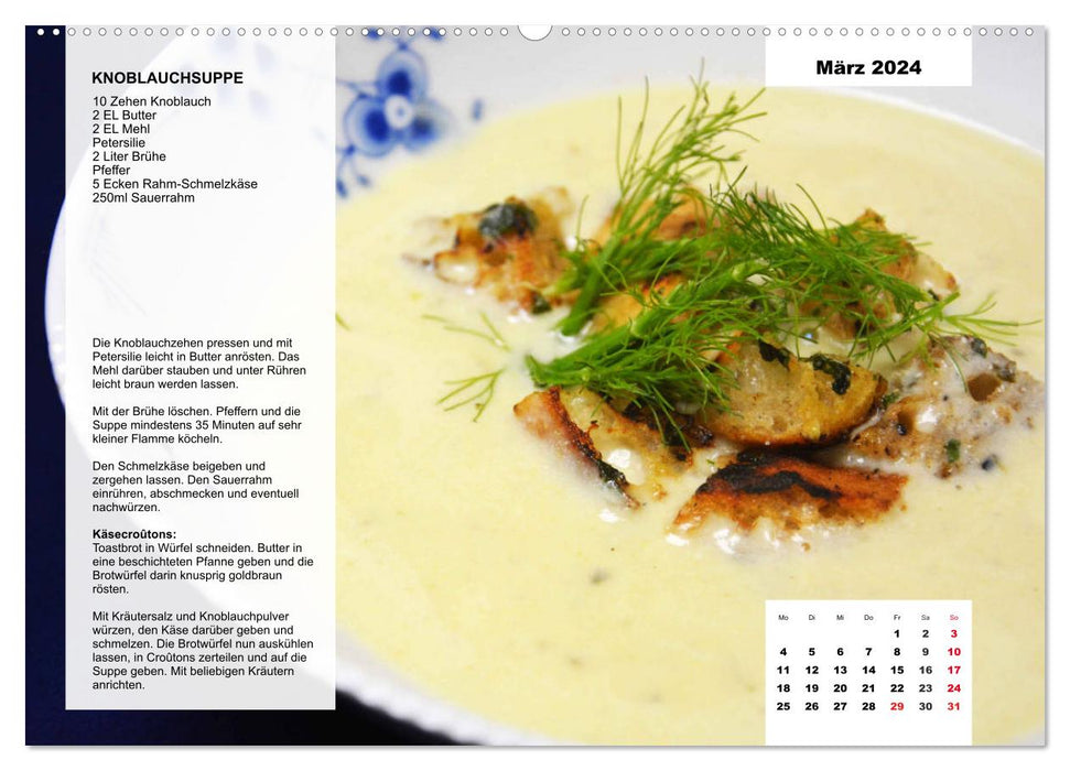 De la soupe populaire. Calendrier de cuisine avec de superbes recettes (calendrier mural CALVENDO 2024) 