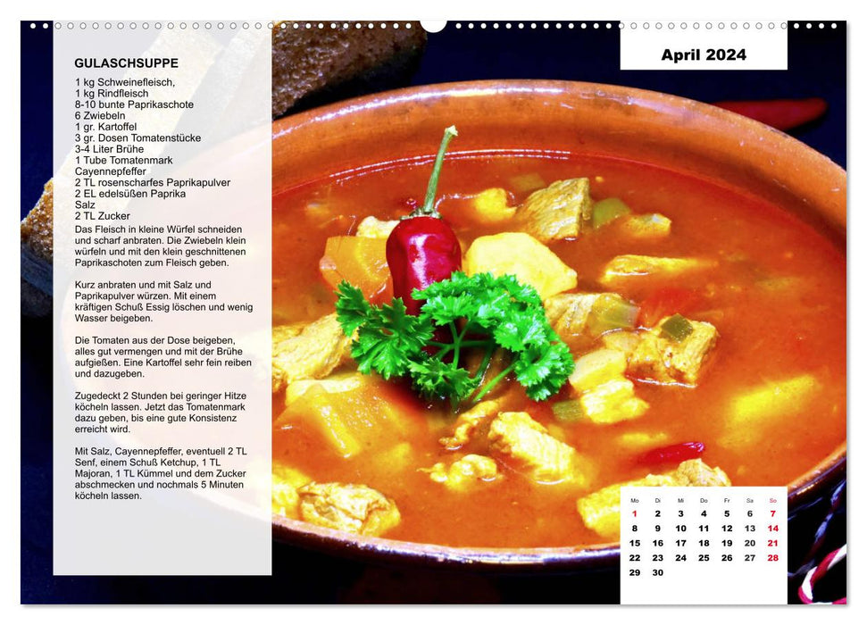 De la soupe populaire. Calendrier de cuisine avec de superbes recettes (calendrier mural CALVENDO 2024) 