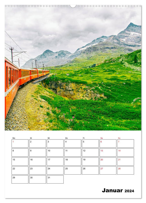 Rhätische Bahn - aussichtsreiches Bahnerlebnis (CALVENDO Wandkalender 2024)