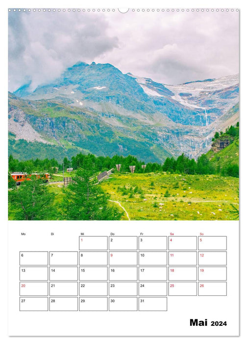 Rhätische Bahn - aussichtsreiches Bahnerlebnis (CALVENDO Wandkalender 2024)