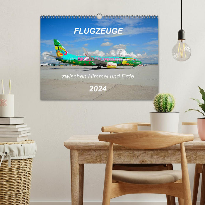Flugzeuge zwischen Himmel und Erde (CALVENDO Wandkalender 2024)