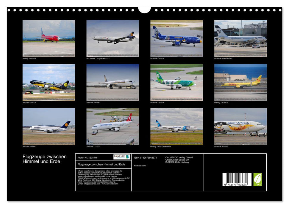 Flugzeuge zwischen Himmel und Erde (CALVENDO Wandkalender 2024)