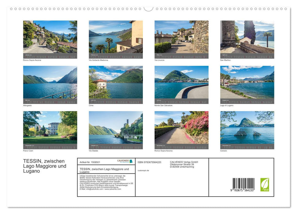 Tessin, zwischen Lago Maggiore und Lugano (CALVENDO Premium Wandkalender 2024)