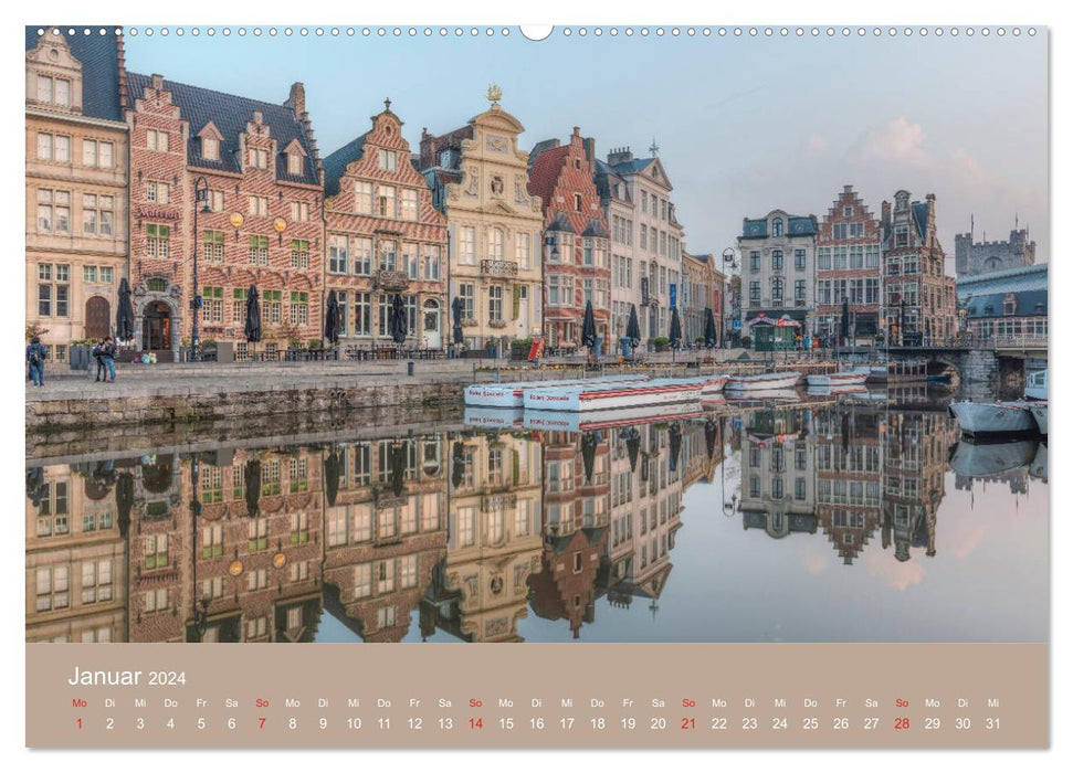 Brügge und Gent, eine Fotoreise durch die zwei Perlen Flanderns. (CALVENDO Premium Wandkalender 2024)