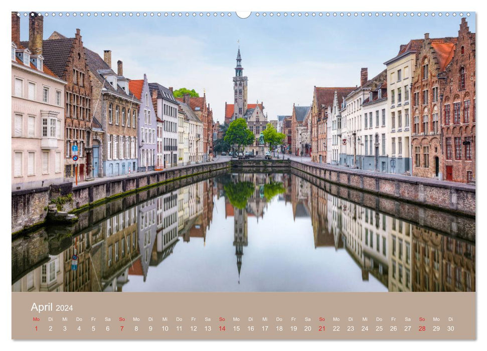 Brügge und Gent, eine Fotoreise durch die zwei Perlen Flanderns. (CALVENDO Premium Wandkalender 2024)