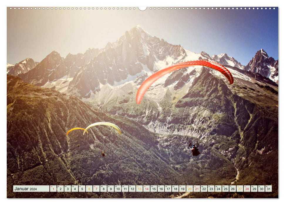 Paragliding - Mut zum Abenteuer (CALVENDO Wandkalender 2024)