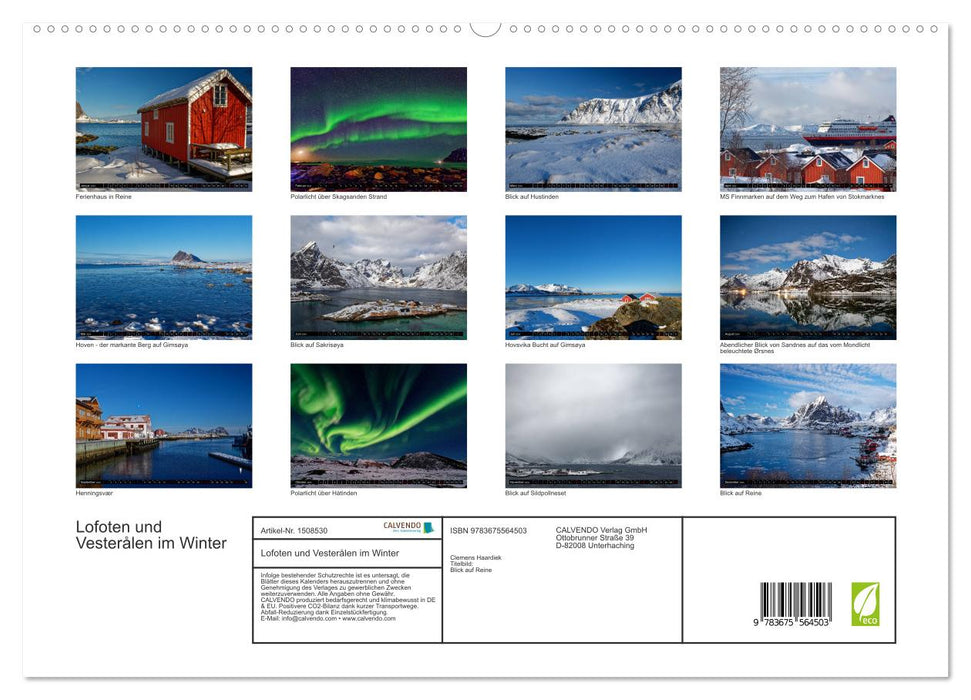 Lofoten und Vesterålen im Winter (CALVENDO Premium Wandkalender 2024)