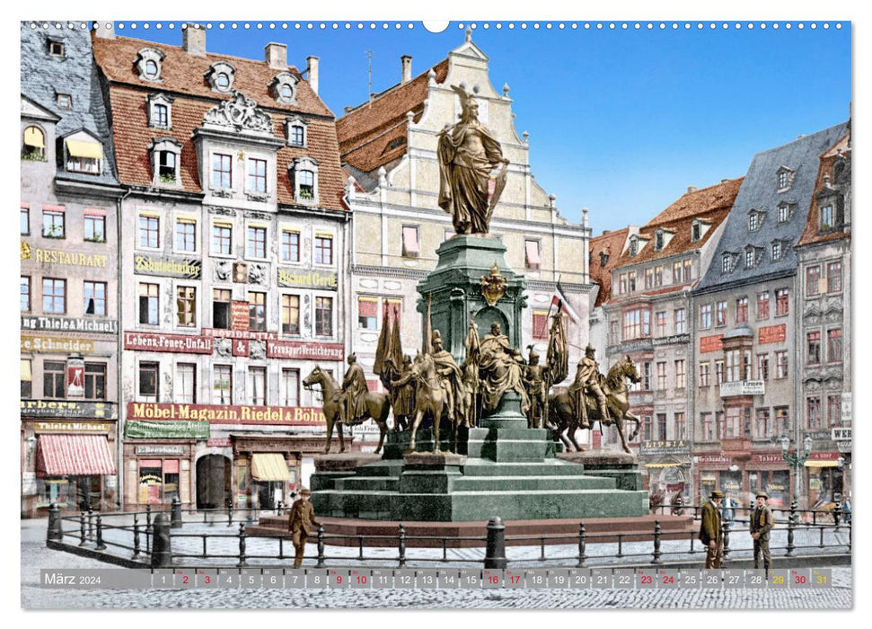 Leipzig zur Kaiserzeit in Farbe (CALVENDO Wandkalender 2024)