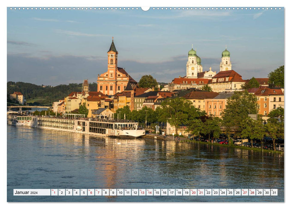 Drei Flüsse Stadt Passau (CALVENDO Wandkalender 2024)