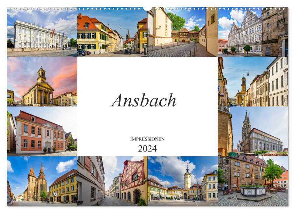Impressions d'Ansbach (calendrier mural CALVENDO 2024) 