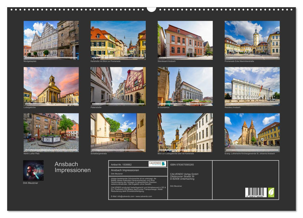 Impressions d'Ansbach (calendrier mural CALVENDO 2024) 