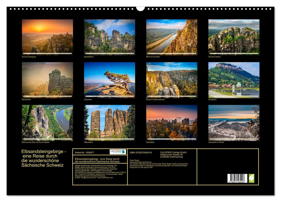 Elbe Sandstone Mountains - a journey through beautiful Saxon Switzerland (CALVENDO wall calendar 2024) 