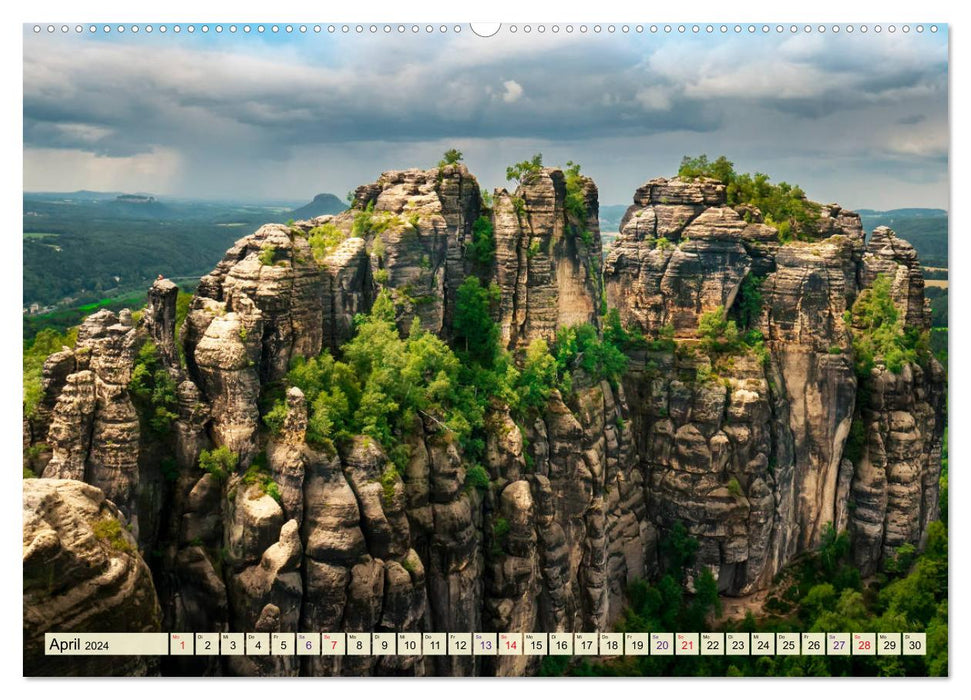 Elbe Sandstone Mountains - a journey through beautiful Saxon Switzerland (CALVENDO wall calendar 2024) 