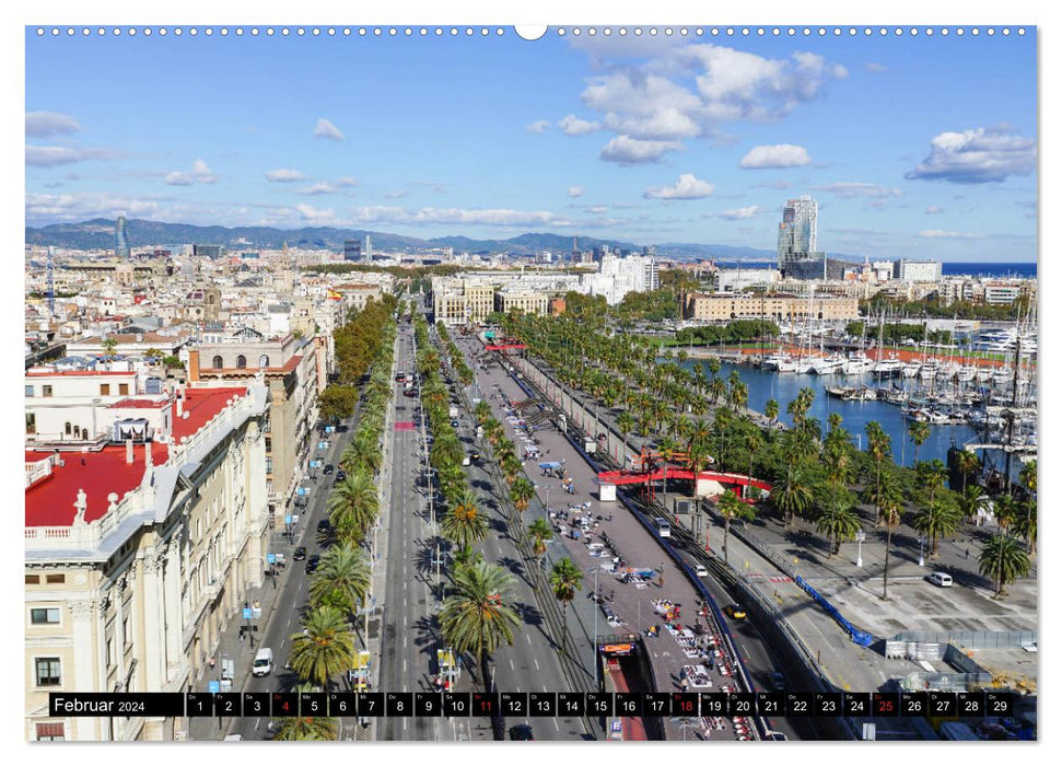 Barcelona - Above the roofs of Catalonia (CALVENDO Premium Wall Calendar 2024) 