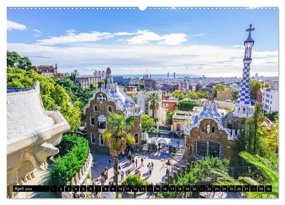 Barcelona - Above the roofs of Catalonia (CALVENDO Premium Wall Calendar 2024) 