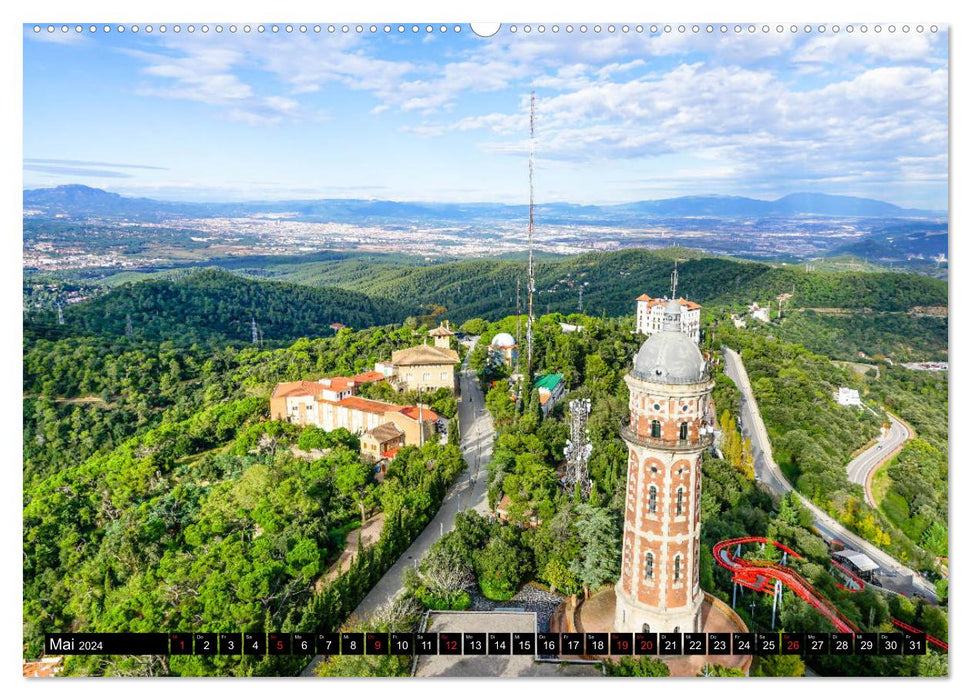 Barcelona - Above the roofs of Catalonia (CALVENDO Premium Wall Calendar 2024) 