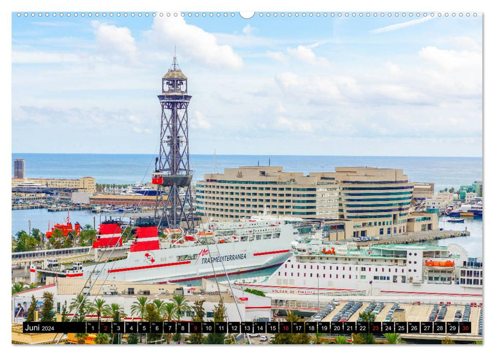 Barcelona - Above the roofs of Catalonia (CALVENDO Premium Wall Calendar 2024) 