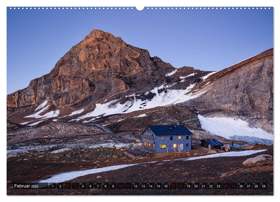 Hut magic: mountain huts in the Alps (CALVENDO Premium Wall Calendar 2024) 