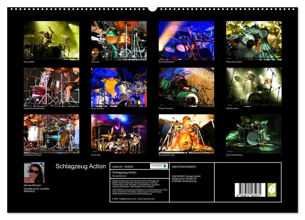 Schlagzeug Action (CALVENDO Premium Wandkalender 2024)