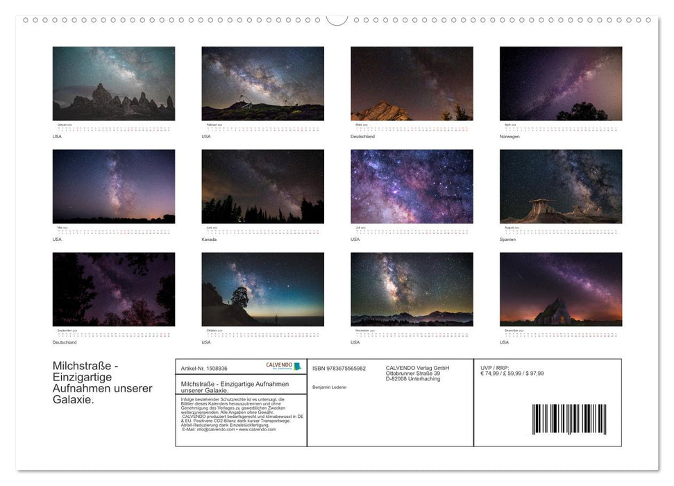 Milchstraße - Einzigartige Aufnahmen unserer Galaxie. (CALVENDO Premium Wandkalender 2024)