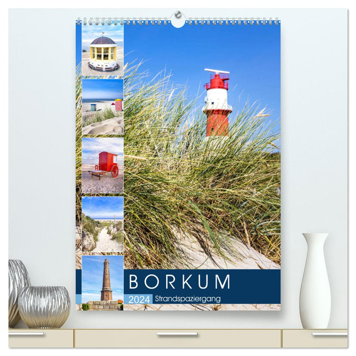 Borkum Strandspaziergang (CALVENDO Premium Wandkalender 2024)