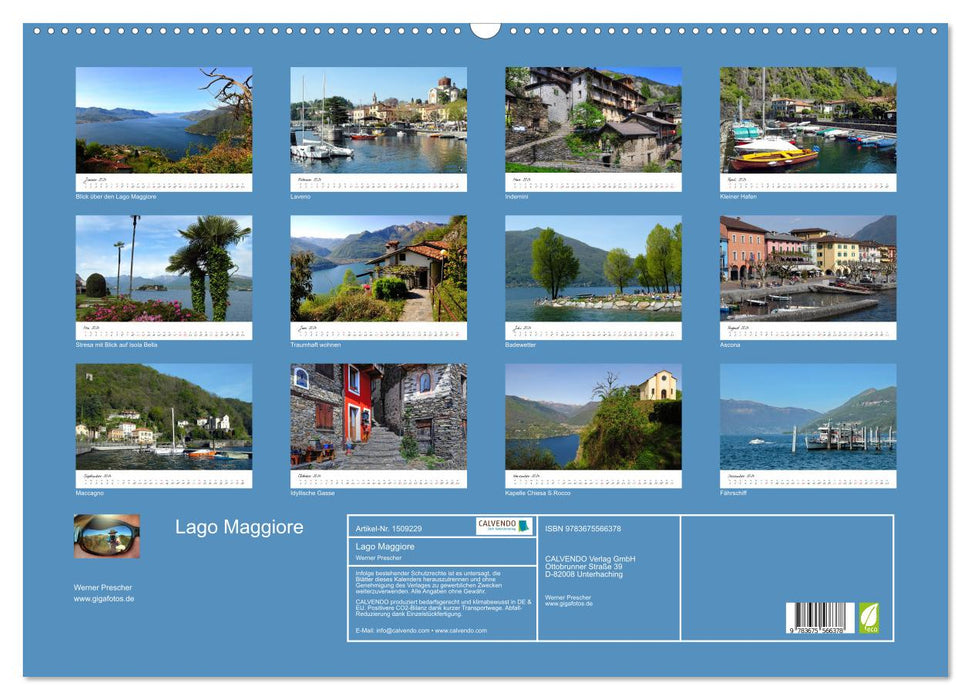 Motive rund um den See Lago Maggiore (CALVENDO Wandkalender 2024)