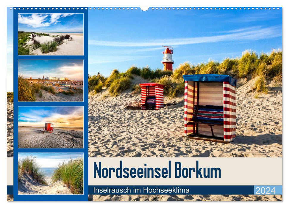 North Sea island of Borkum - island rush in the high seas climate (CALVENDO wall calendar 2024) 